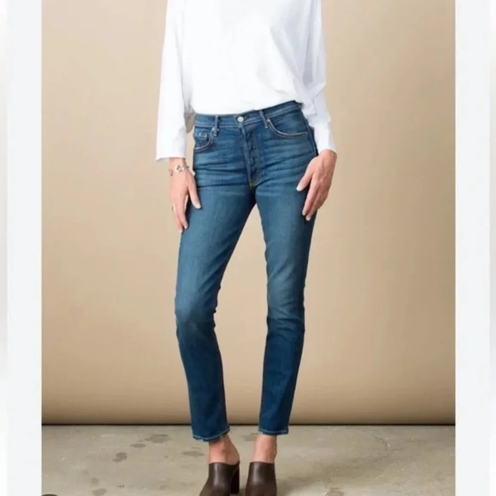 GRLFRND Size 28‎ Karolina Button Fly High Rise Straight Jeans In Joan Jett